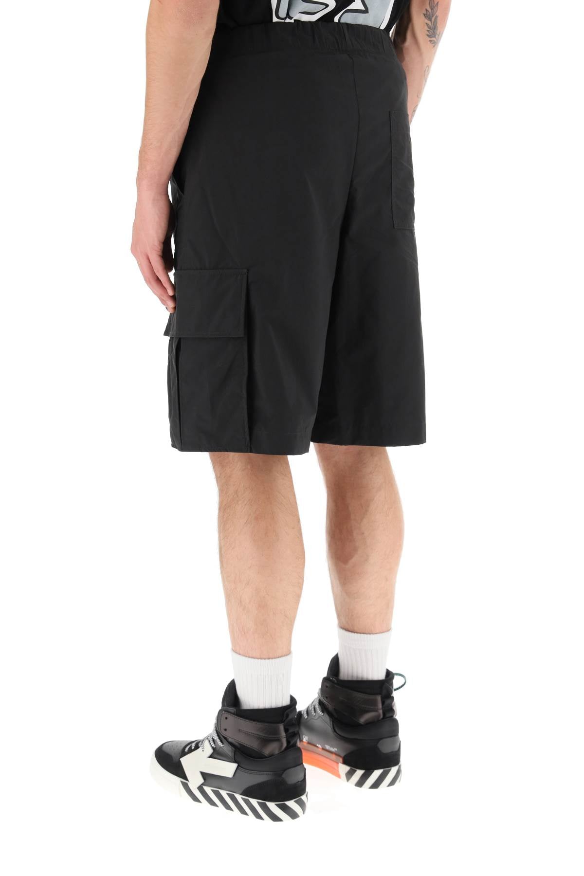 Off White Industrial Cargo Shorts   Black