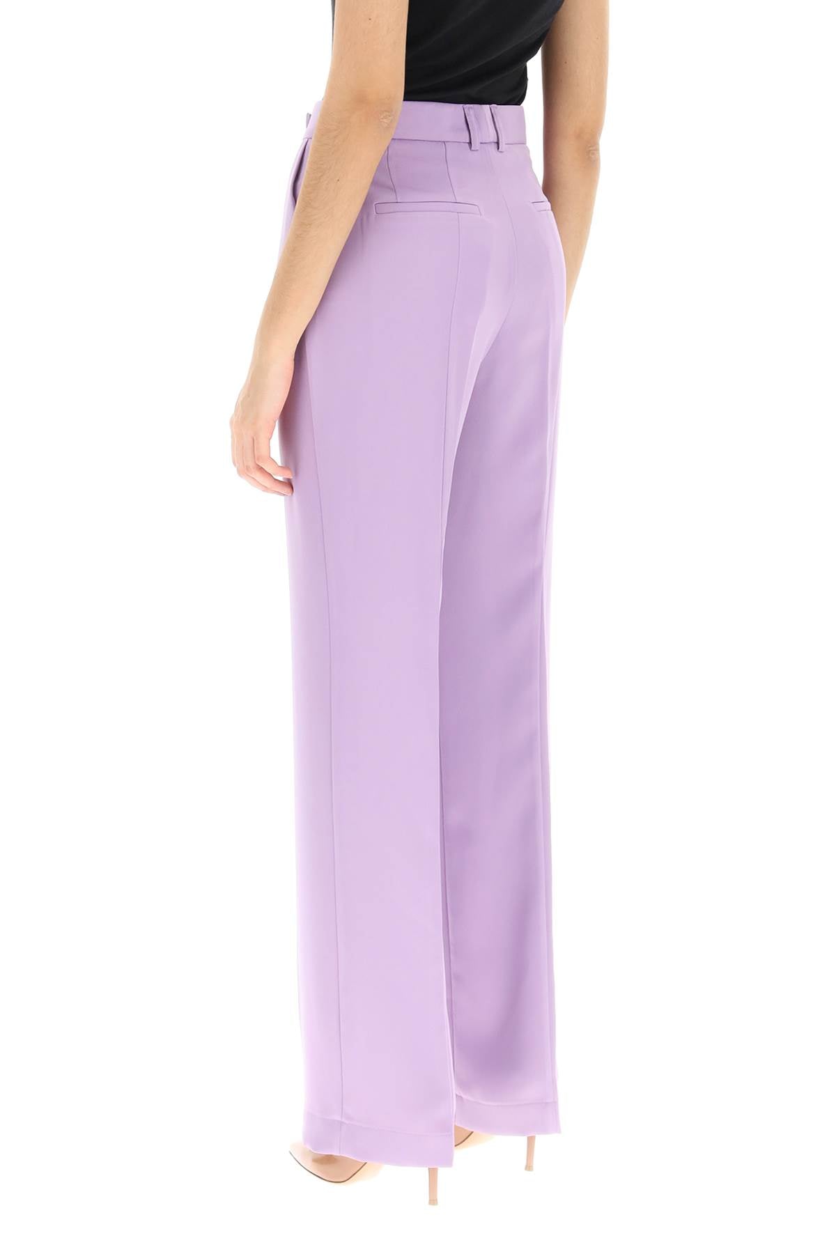 Hebe Studio 'Lover' Satin Trousers   Purple