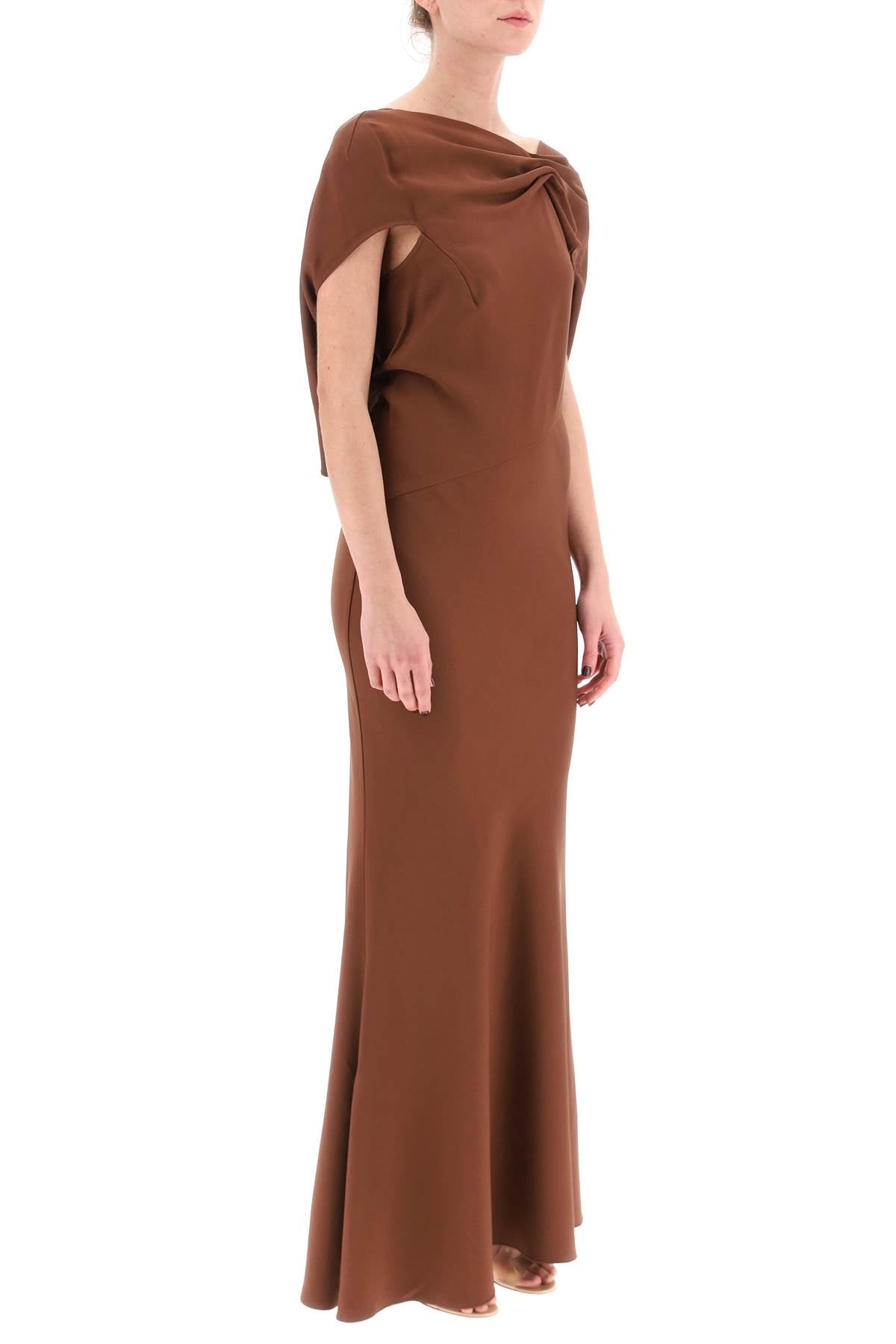 Roland Mouret Long Cady Dress   Brown