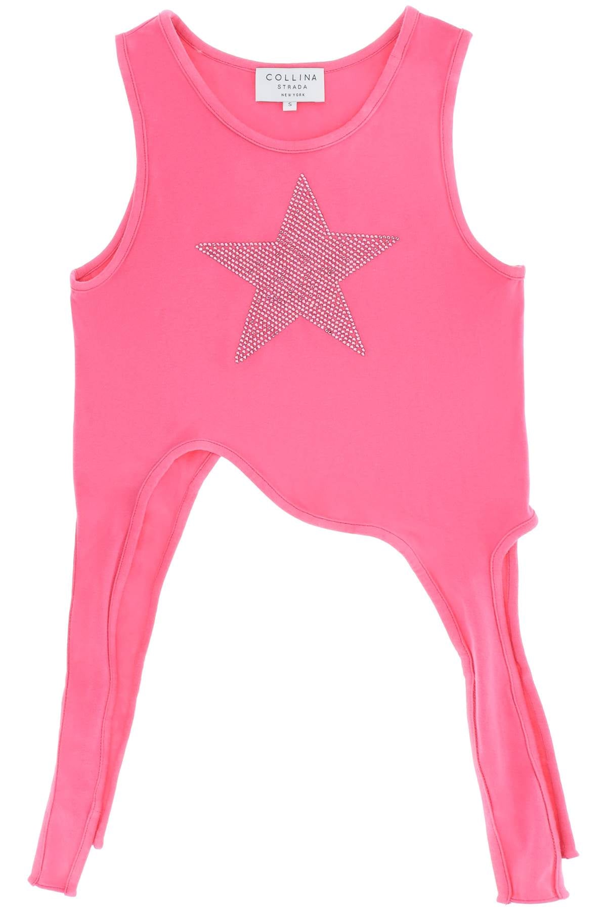 Collina Strada 'Thistle' Rhinestone Top   Fuchsia