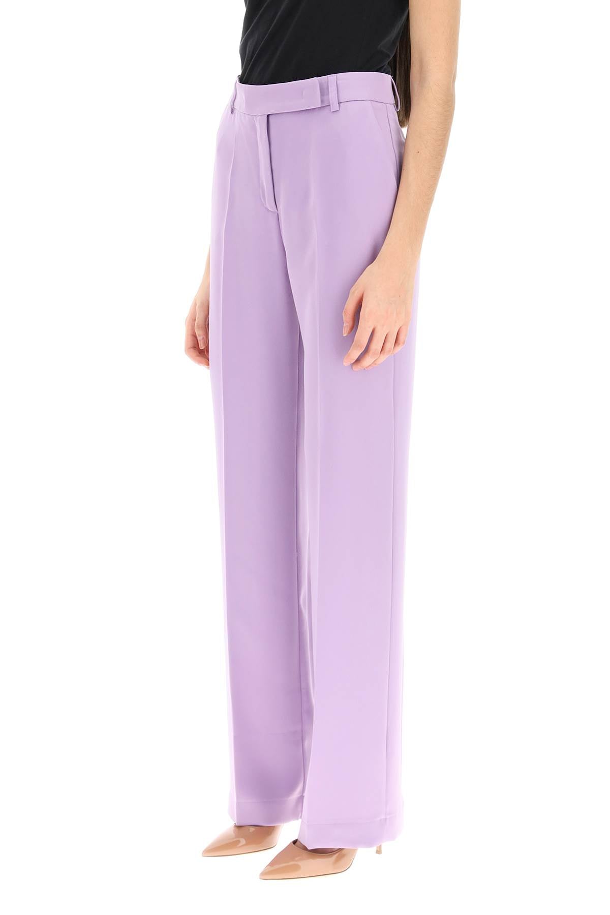 Hebe Studio 'Lover' Satin Trousers   Purple