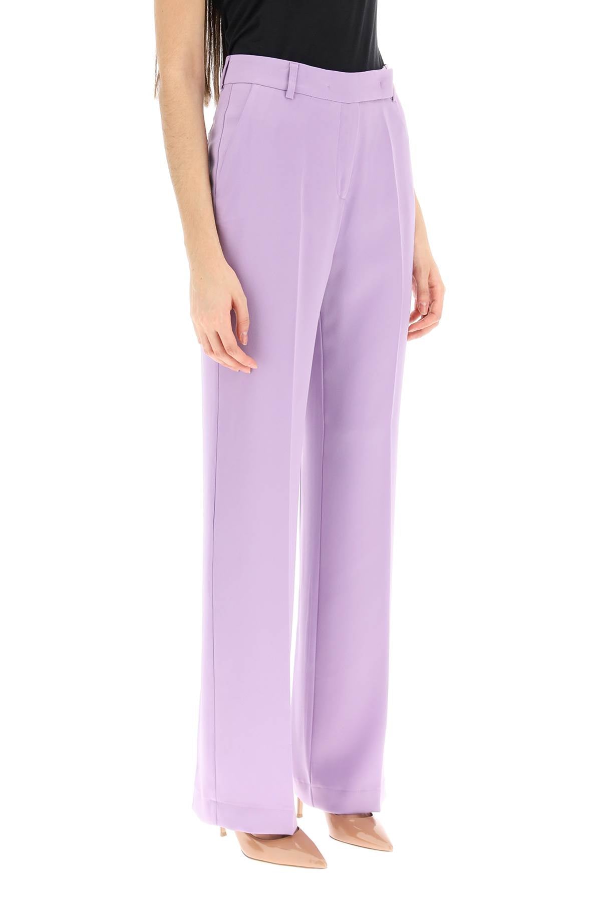 Hebe Studio 'Lover' Satin Trousers   Purple