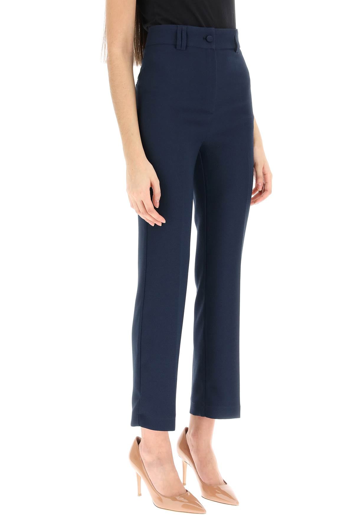 Hebe Studio 'Loulou' Cady Trousers   Blue