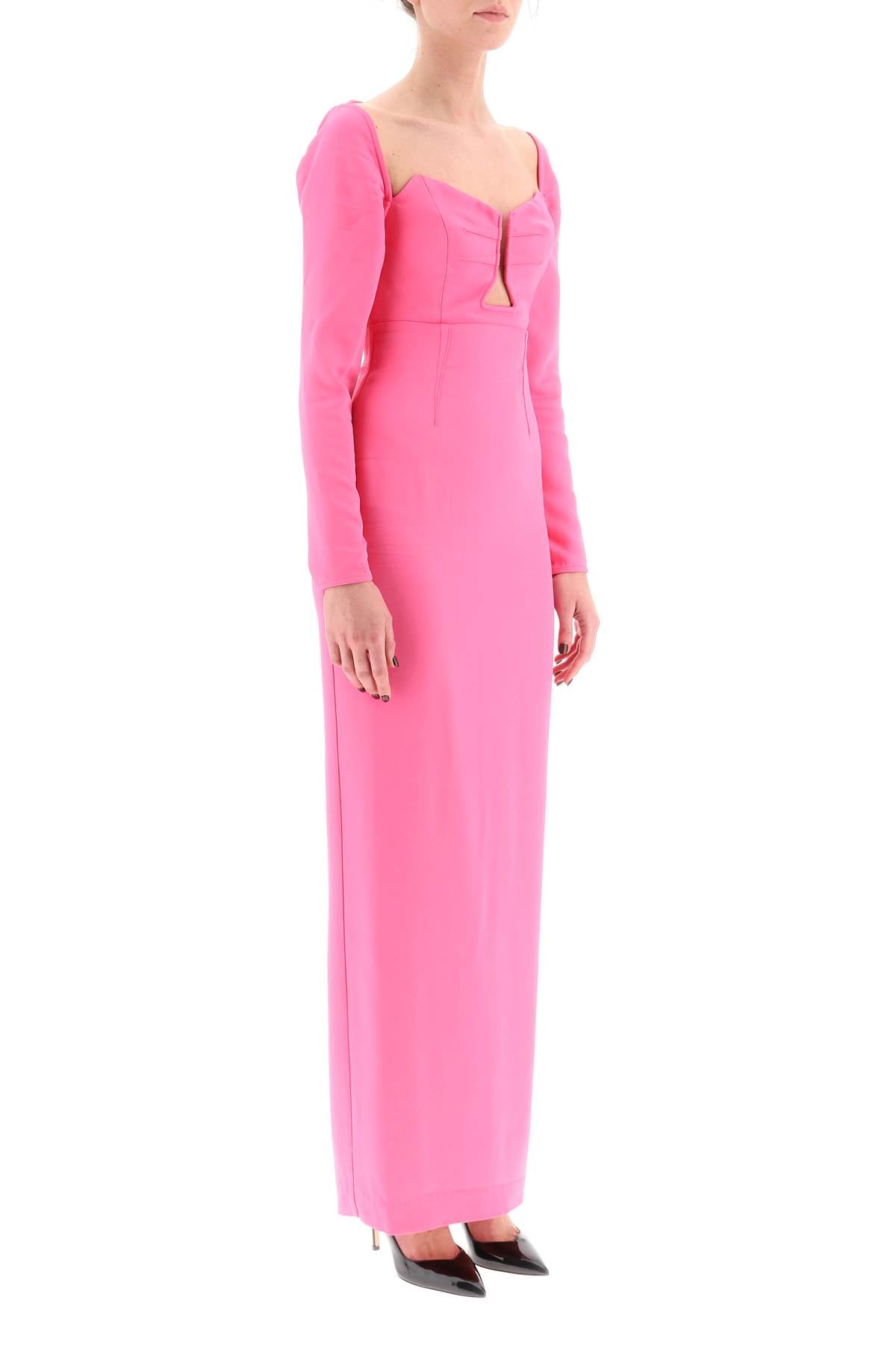 Roland Mouret Maxi Pencil Dress With Cut Outs   Pink