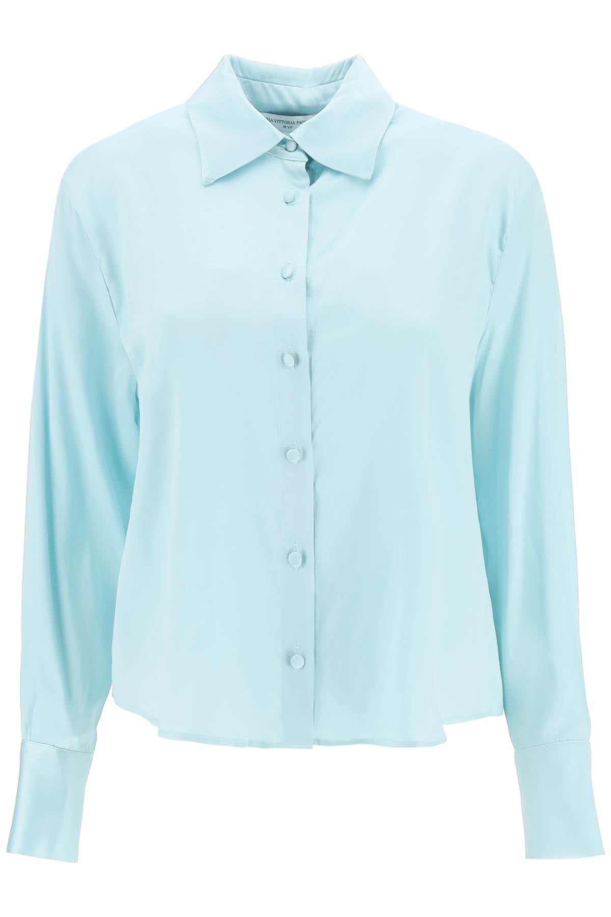 Mvp Wardrobe Sunset Boulevard Satin Shirt   Light Blue