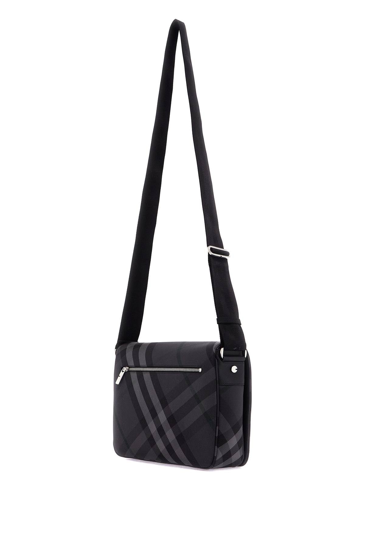 Burberry ered  checkered nylon messenger bag with