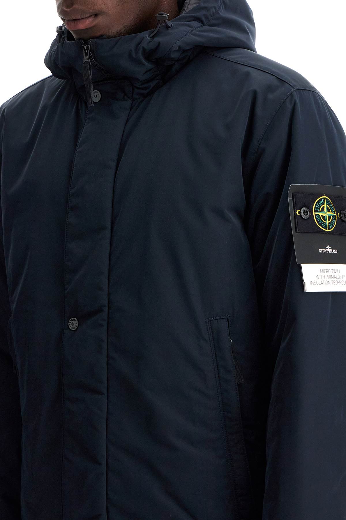 Stone Island hooded micro twill jacket