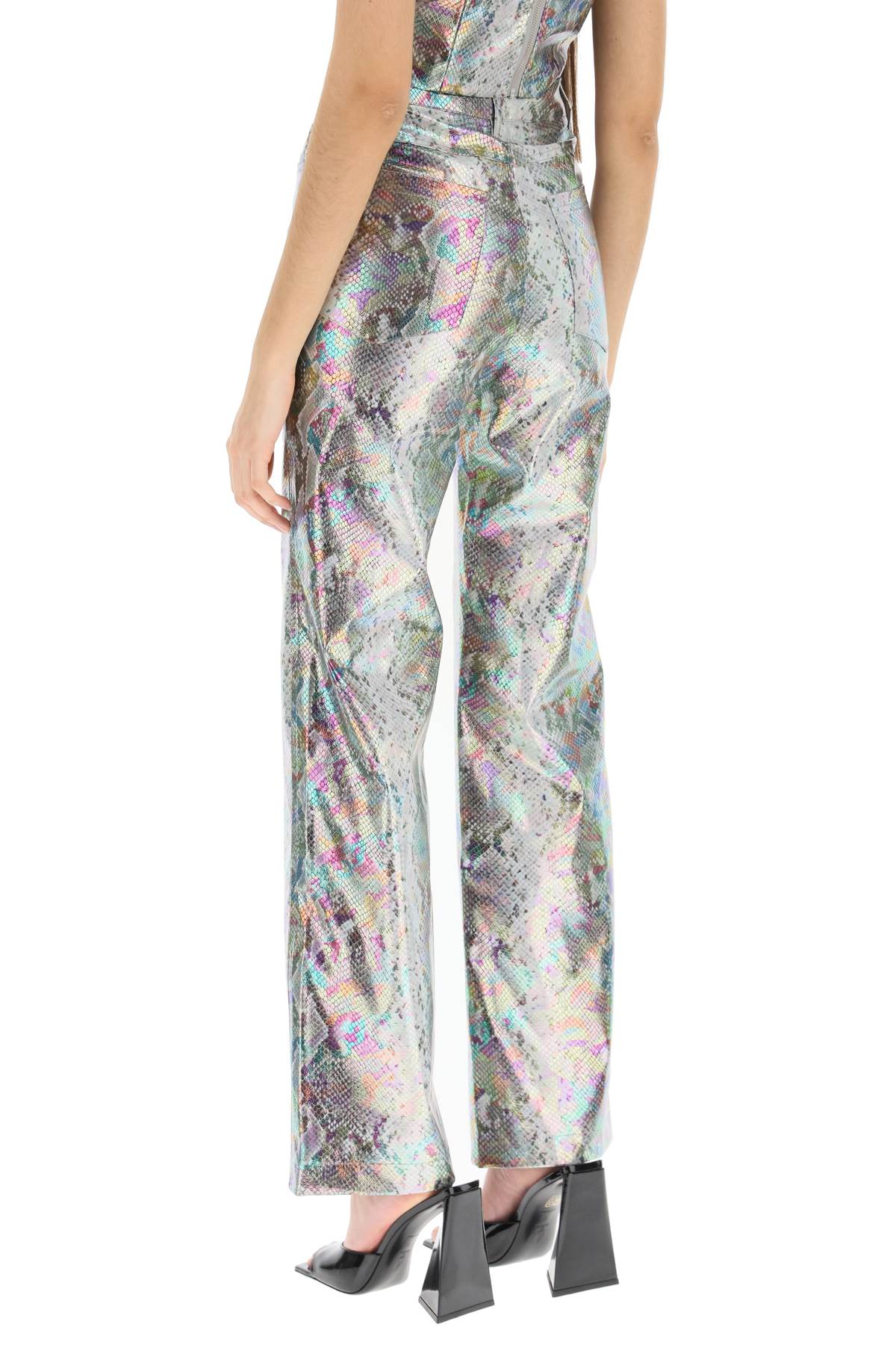 Rotate 'Rotie' Snake Embossed Pants   Silver