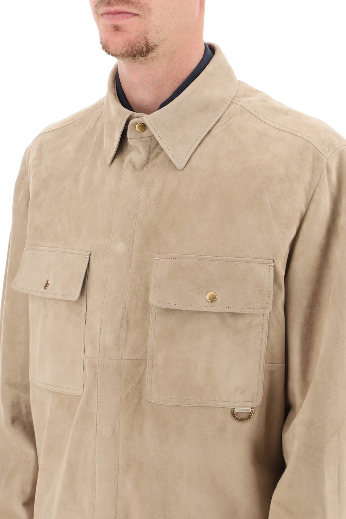 Agnona Suede Overshirt   Beige