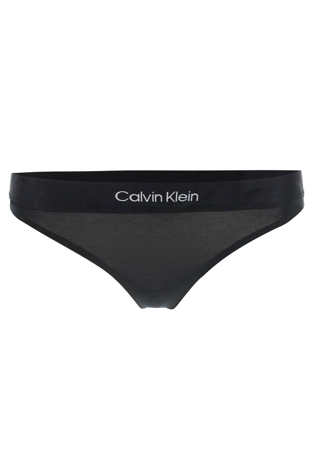 Calvin Klein Underwear Embossed Icon Thong   Black