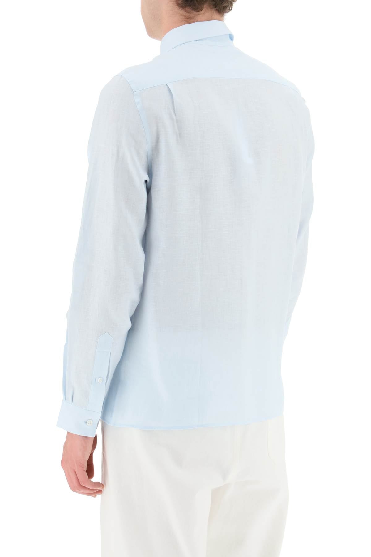 Lacoste Light Linen Shirt   Light Blue