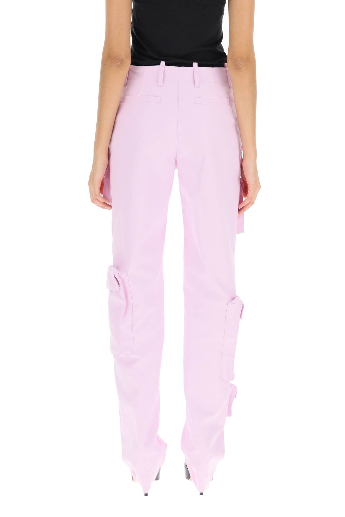 Off White Gabardine Cargo Pants   Pink