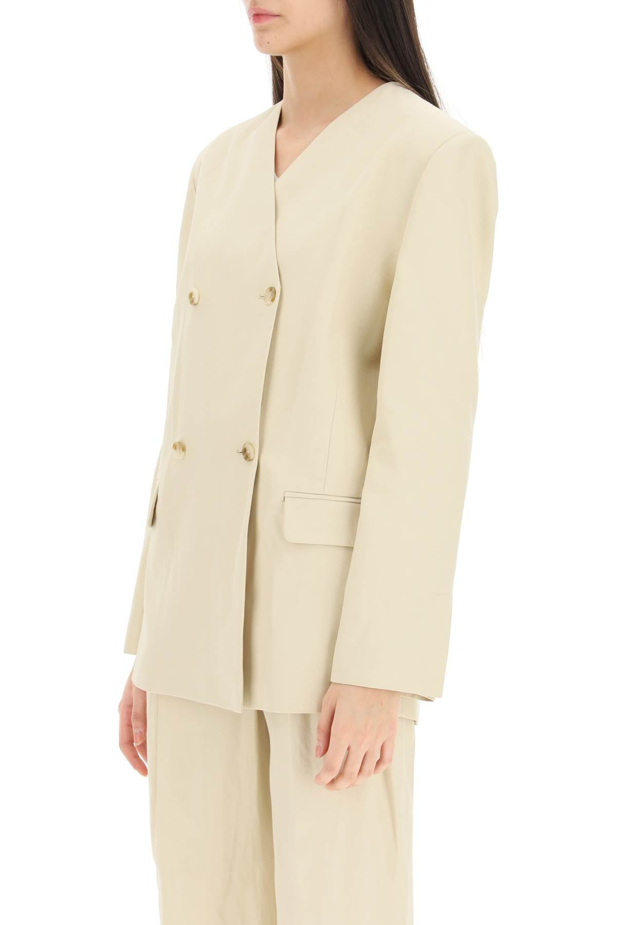 Loulou Studio 'Jalca' Double Breasted Blazer   Beige