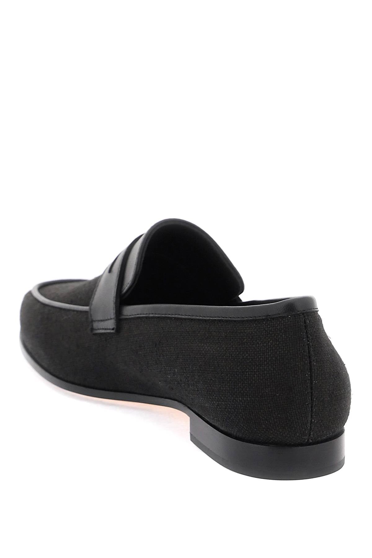 Toteme Canvas Penny Loafers   Black