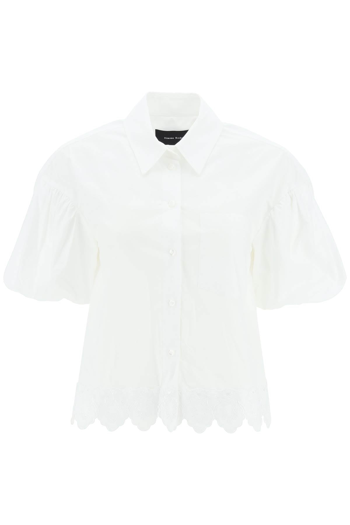 Simone Rocha Embroidered Cropped Shirt   White