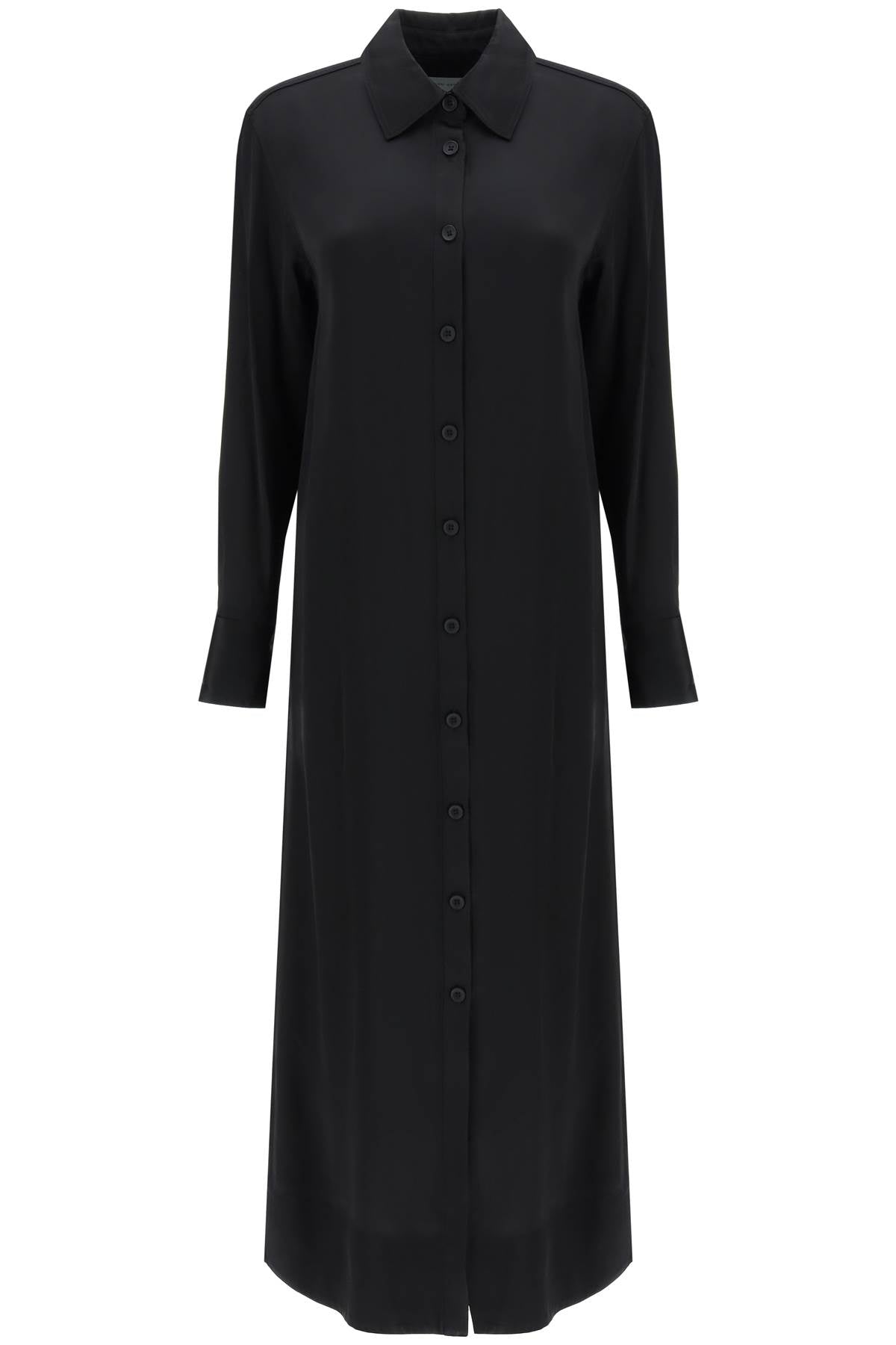 Loulou Studio 'Ara' Long Shirt Dress In Satin   Black