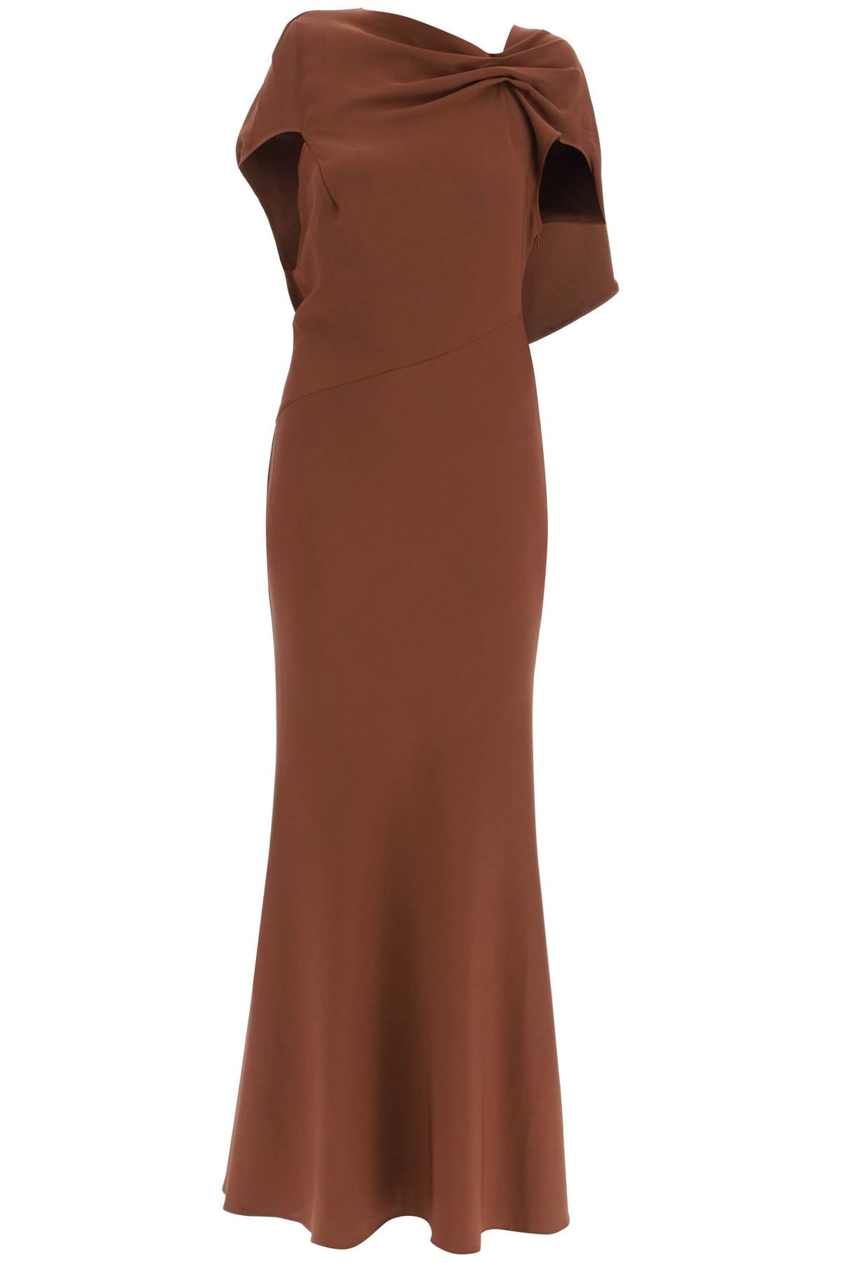 Roland Mouret Long Cady Dress   Brown