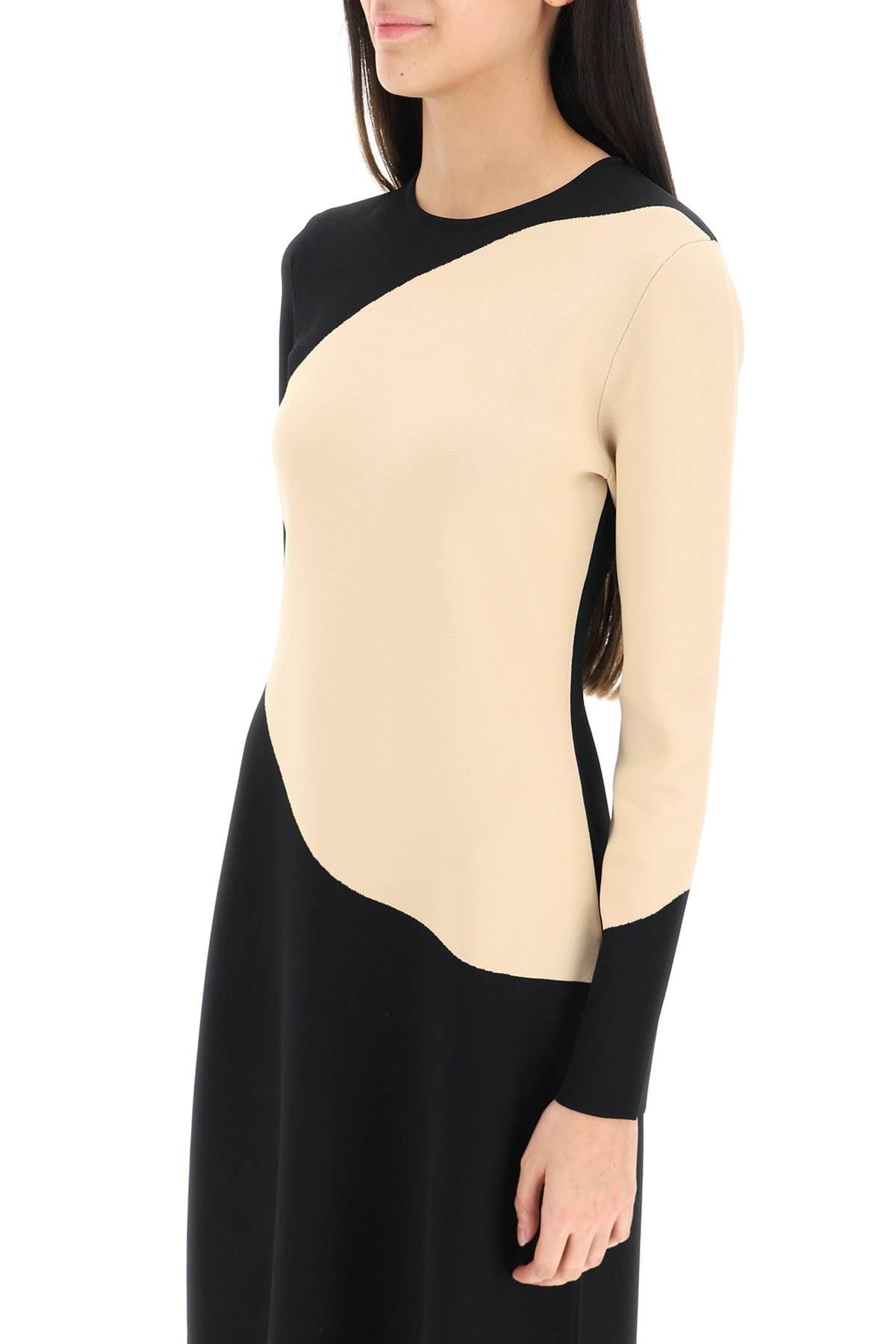 Tory Burch Color Block Knit Dress   Black