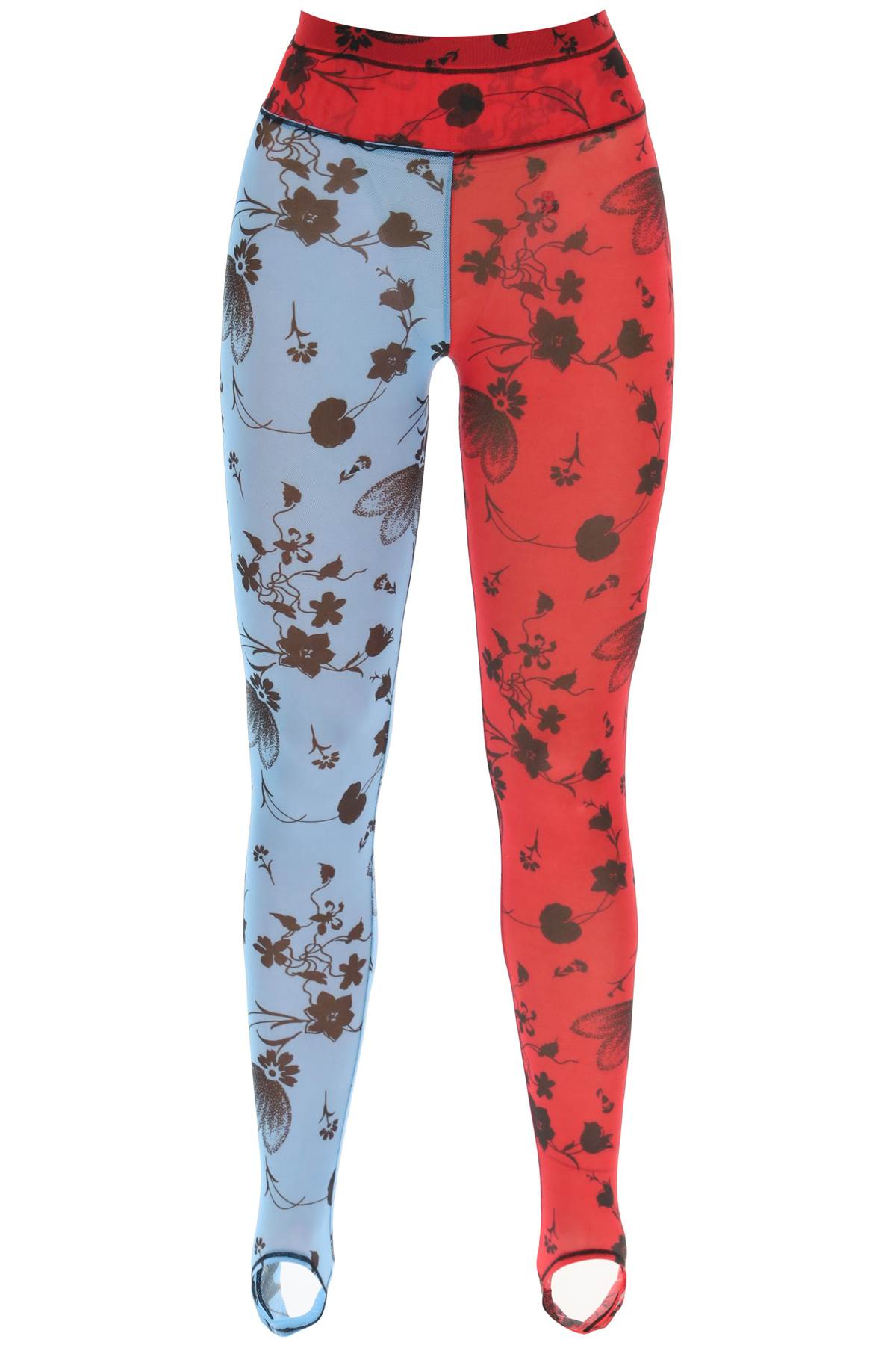 Chopova Lowena Color Block Floral Leggings   Light Blue