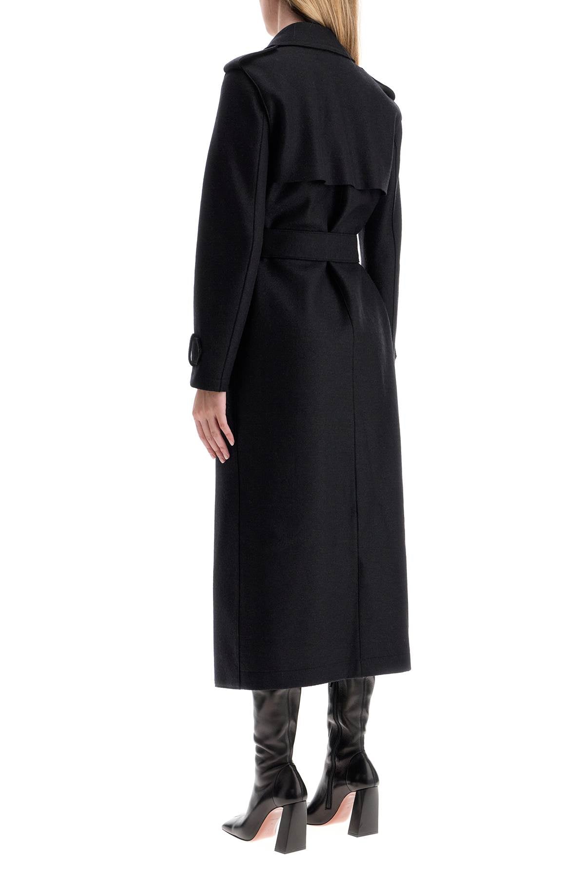 Harris Wharf London pressed wool robe coat with nine words