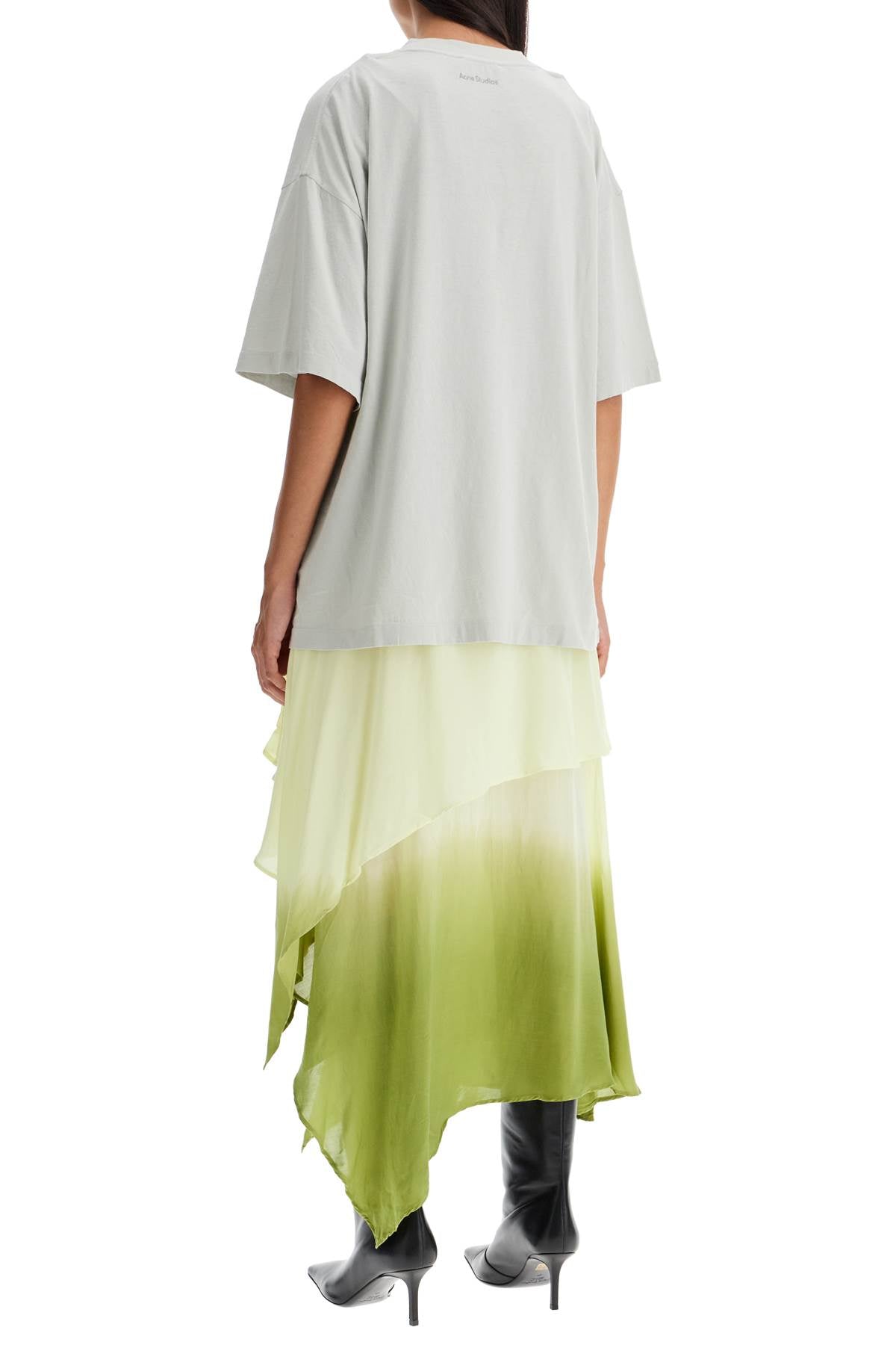 Acne Studios layered midi dress with t-shirt