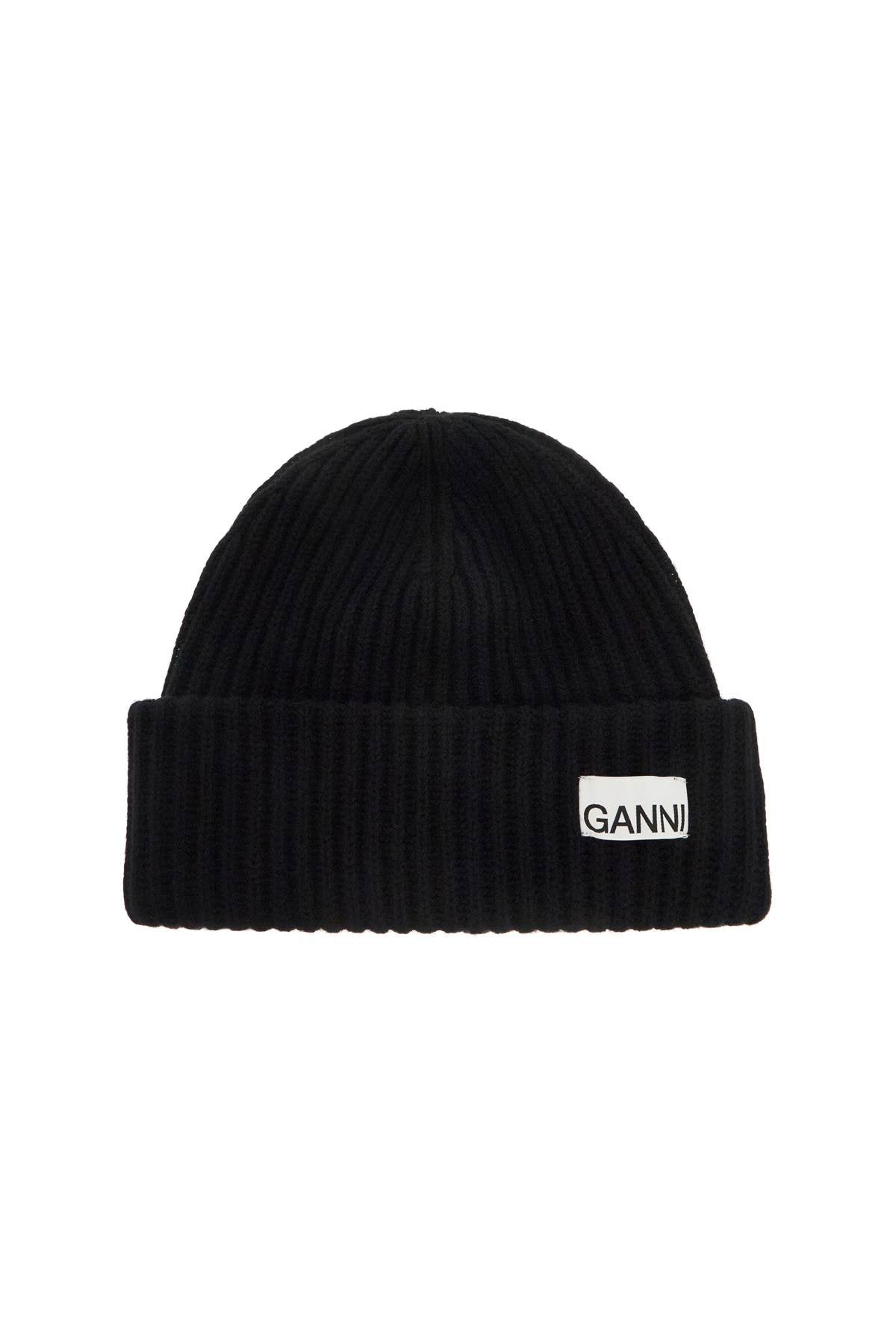 Ganni 'beanie hat with logo label