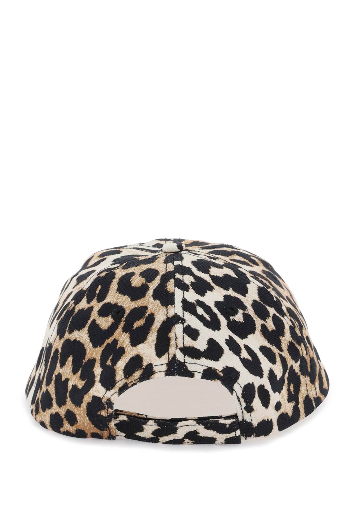 Ganni leopard baseball cap