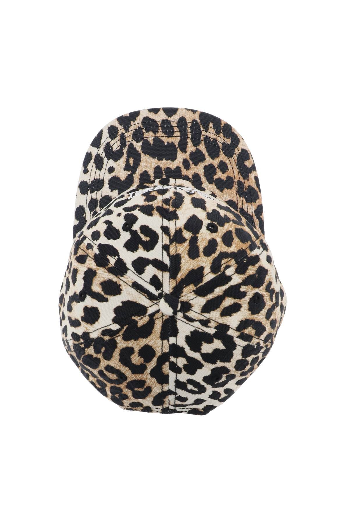 Ganni leopard baseball cap