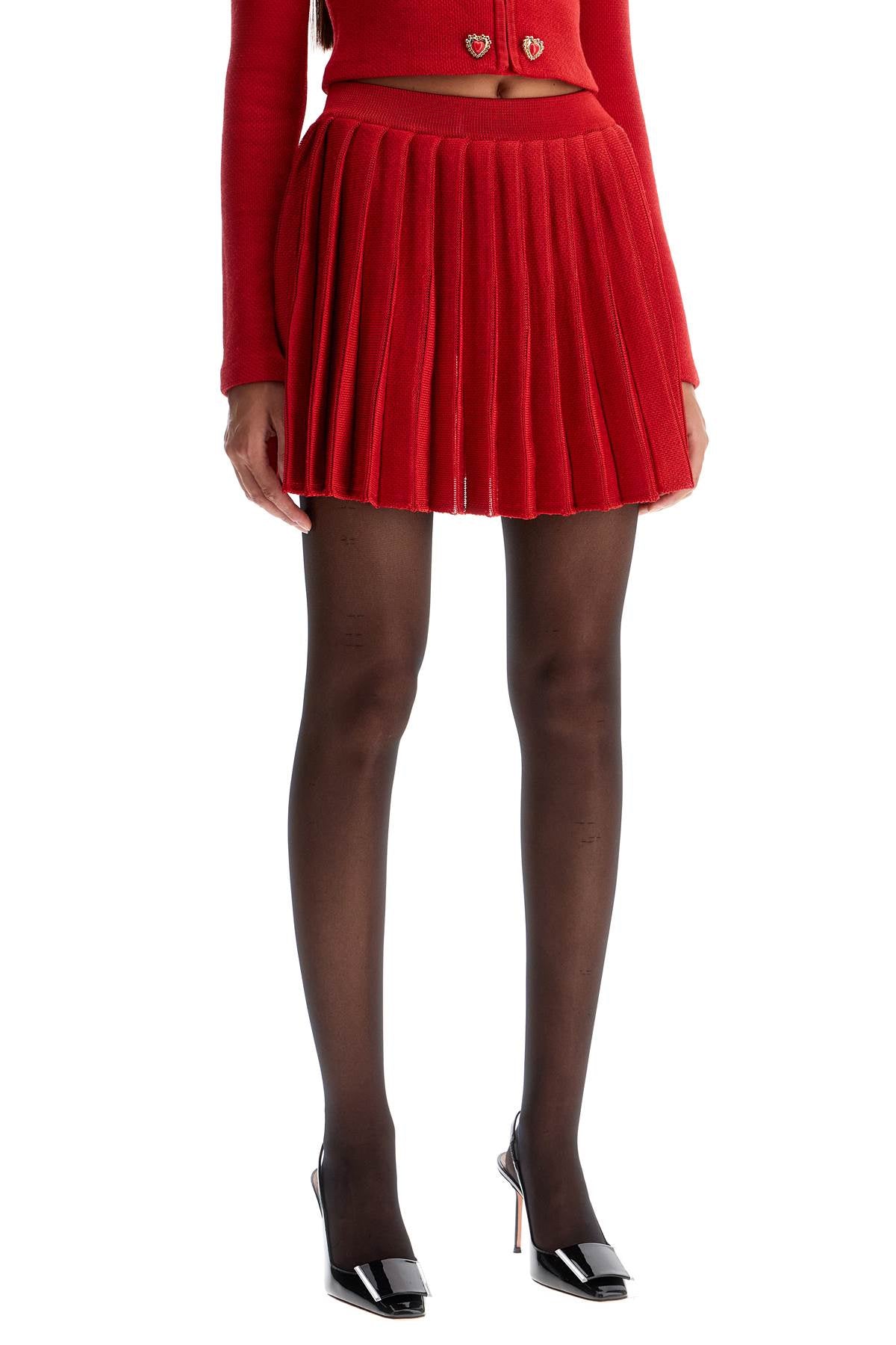 Self Portrait pleated knit mini skirt