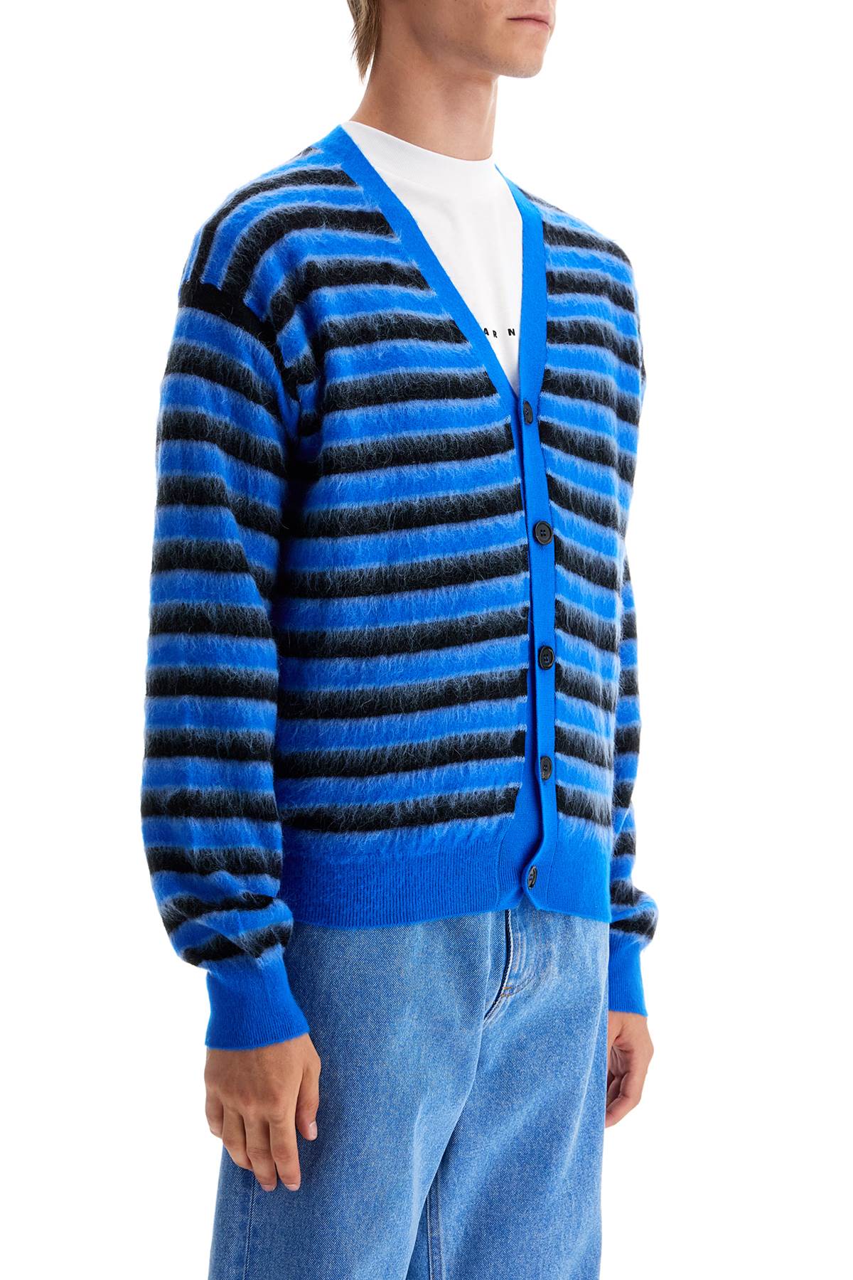 Marni striped wool and mohair cardigan