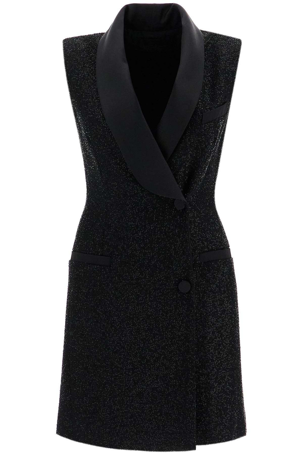 MAX MARA PIANOFORTE tower dress in satin and sequins with