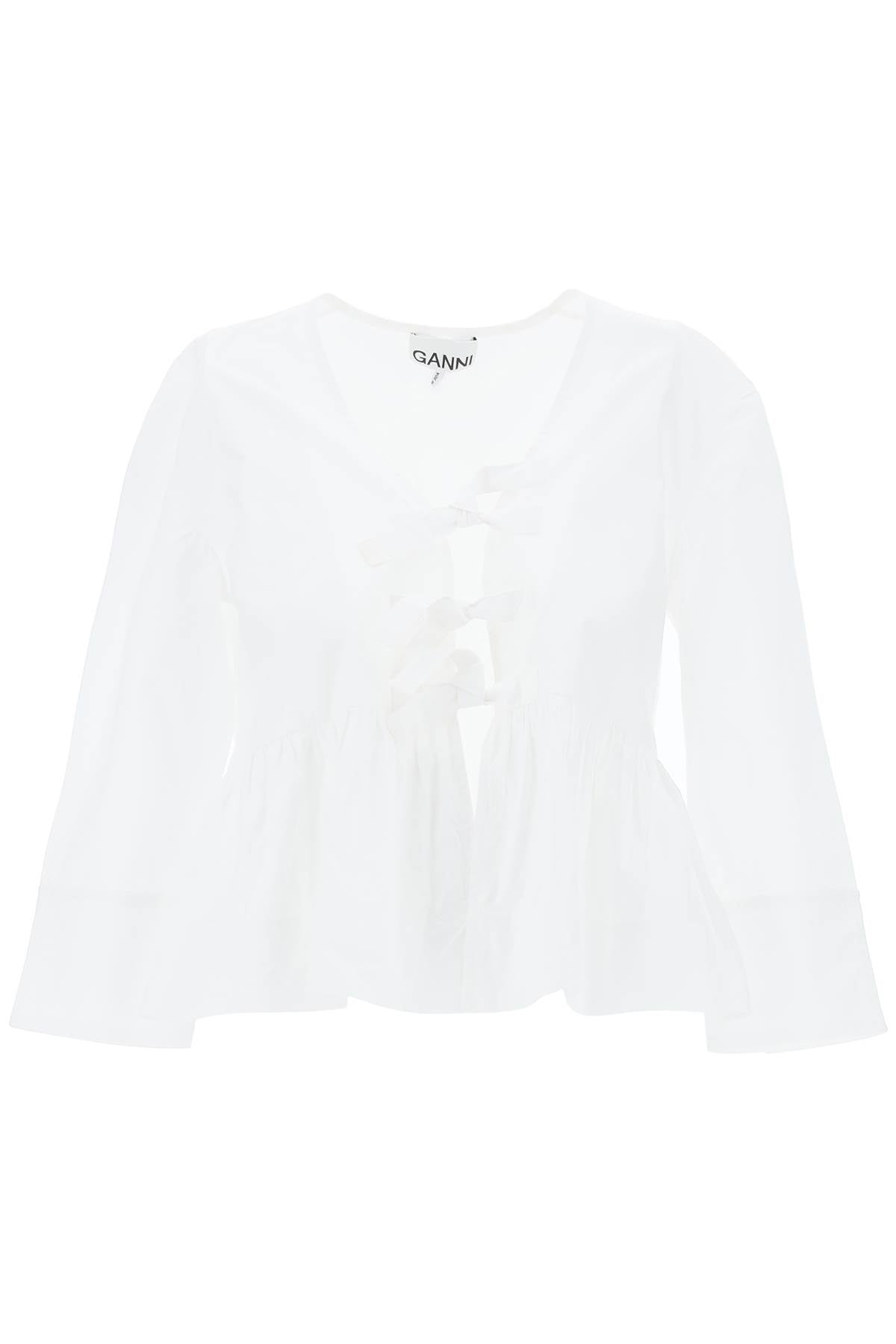 Ganni peplum blouse in pop