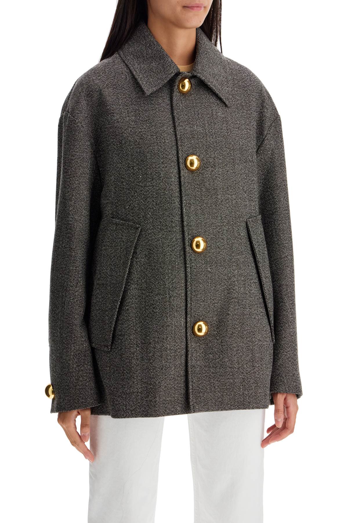 Ami Alexandre Matiussi boxy wool and cotton blend jacket