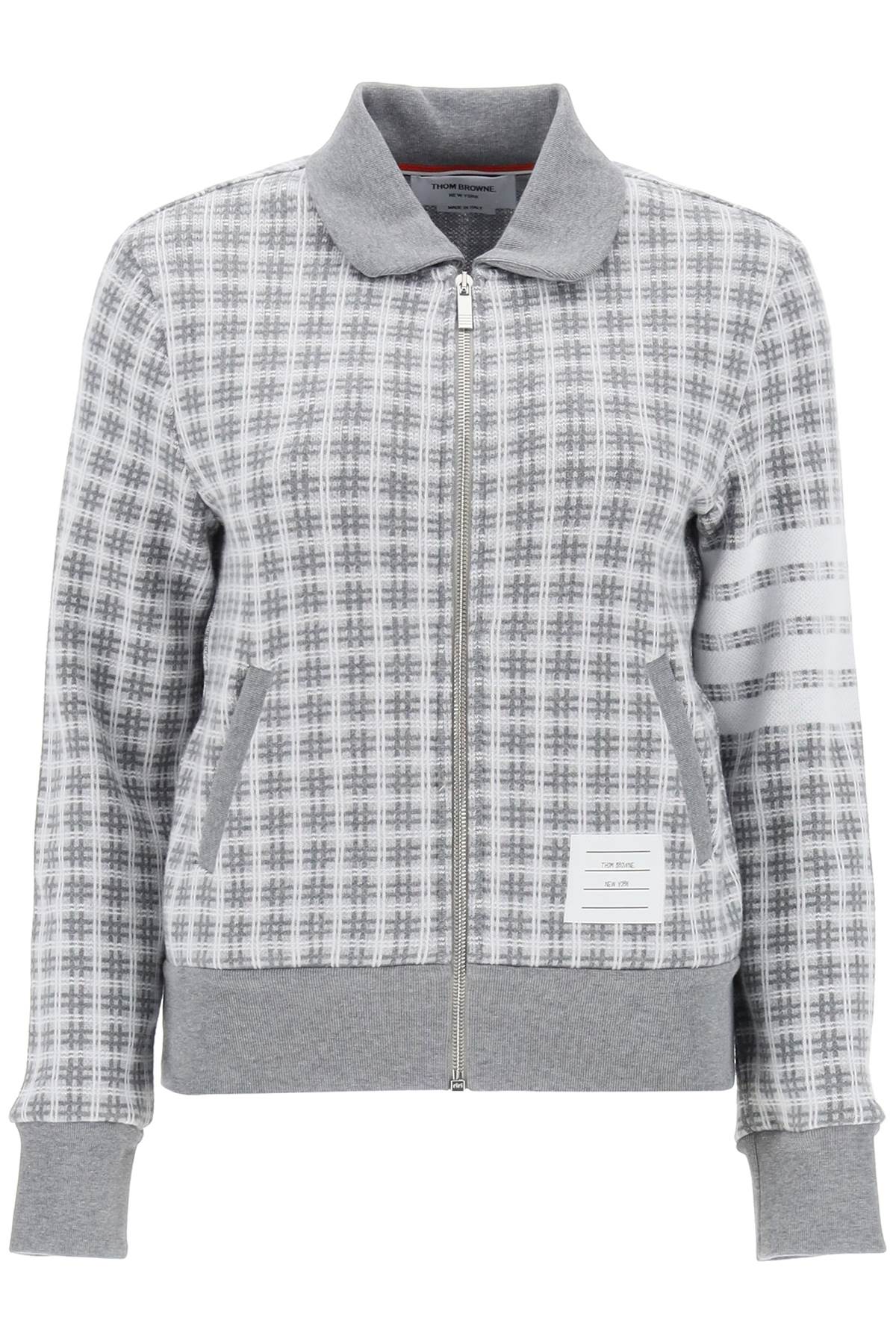 Thom Browne 4-bar sweatshirt in check knit