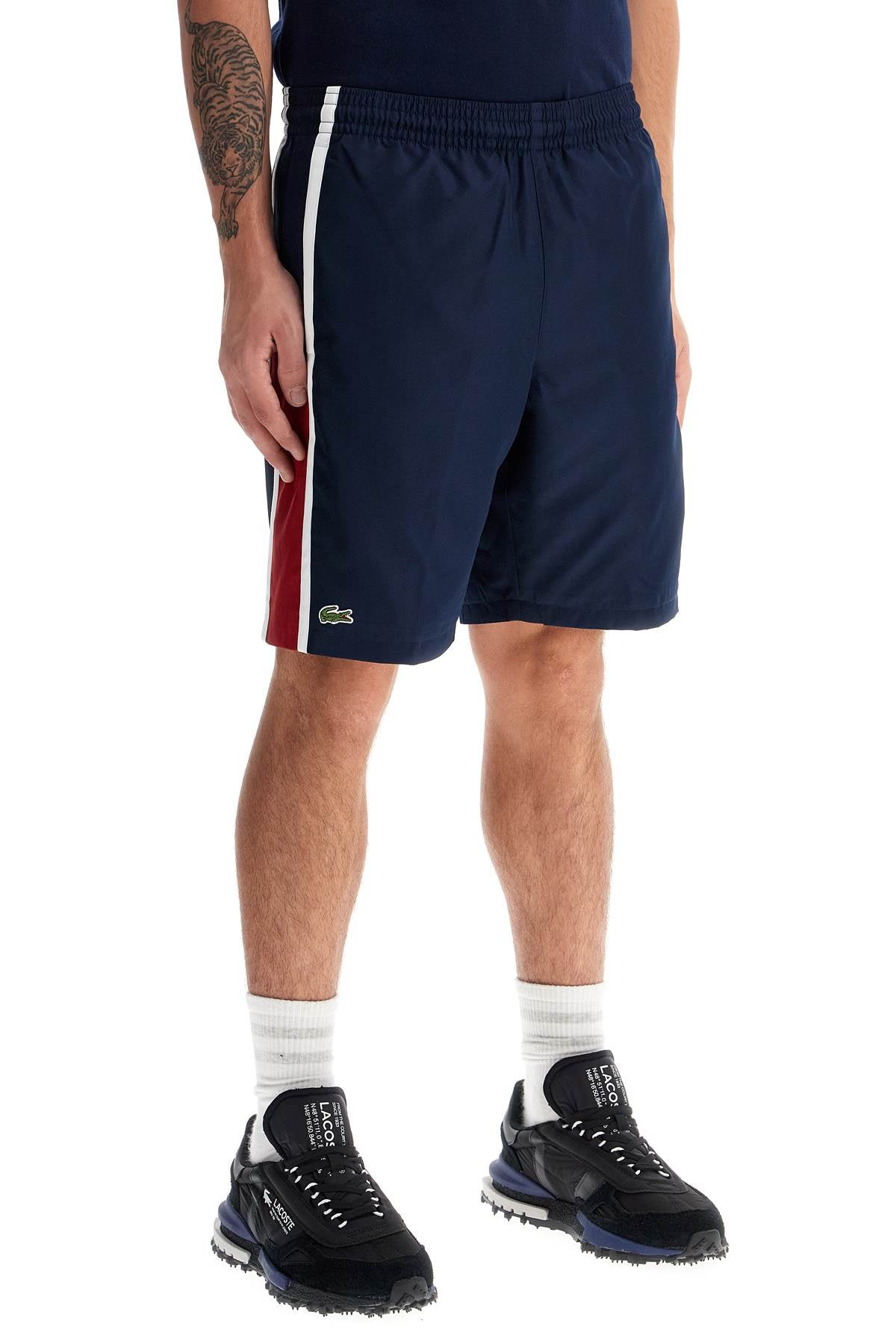 Lacoste sporty color block bermuda shorts