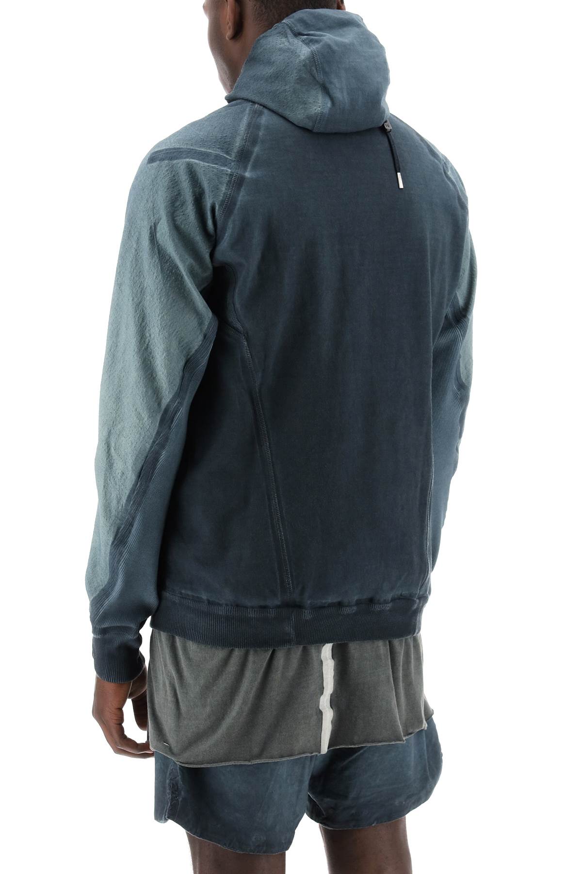 Boris Bidjan Saberi hybrid sweatshirt with zip and hood