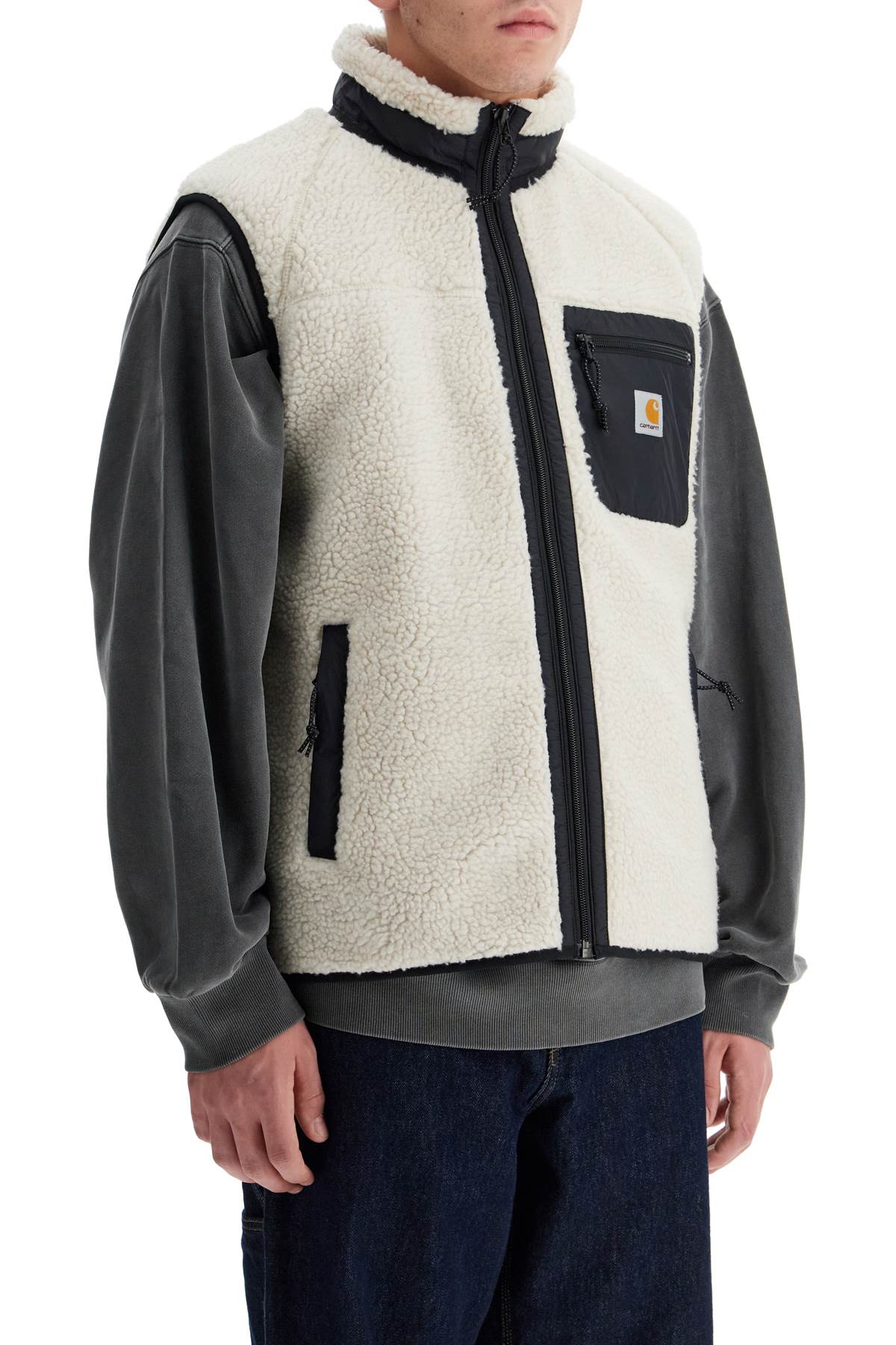 Carhartt Wip prentis liner vest in sherpa fleece