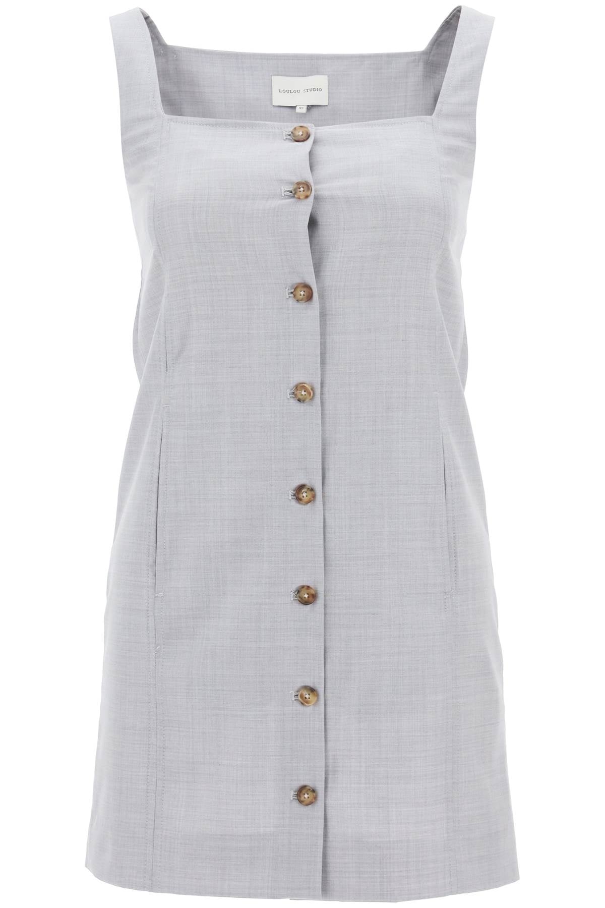 Loulou Studio buttoned pinafore dress