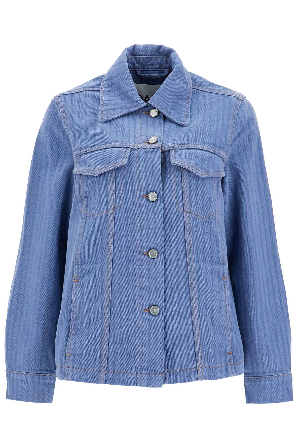 Ganni "striped overdyed denim jacket