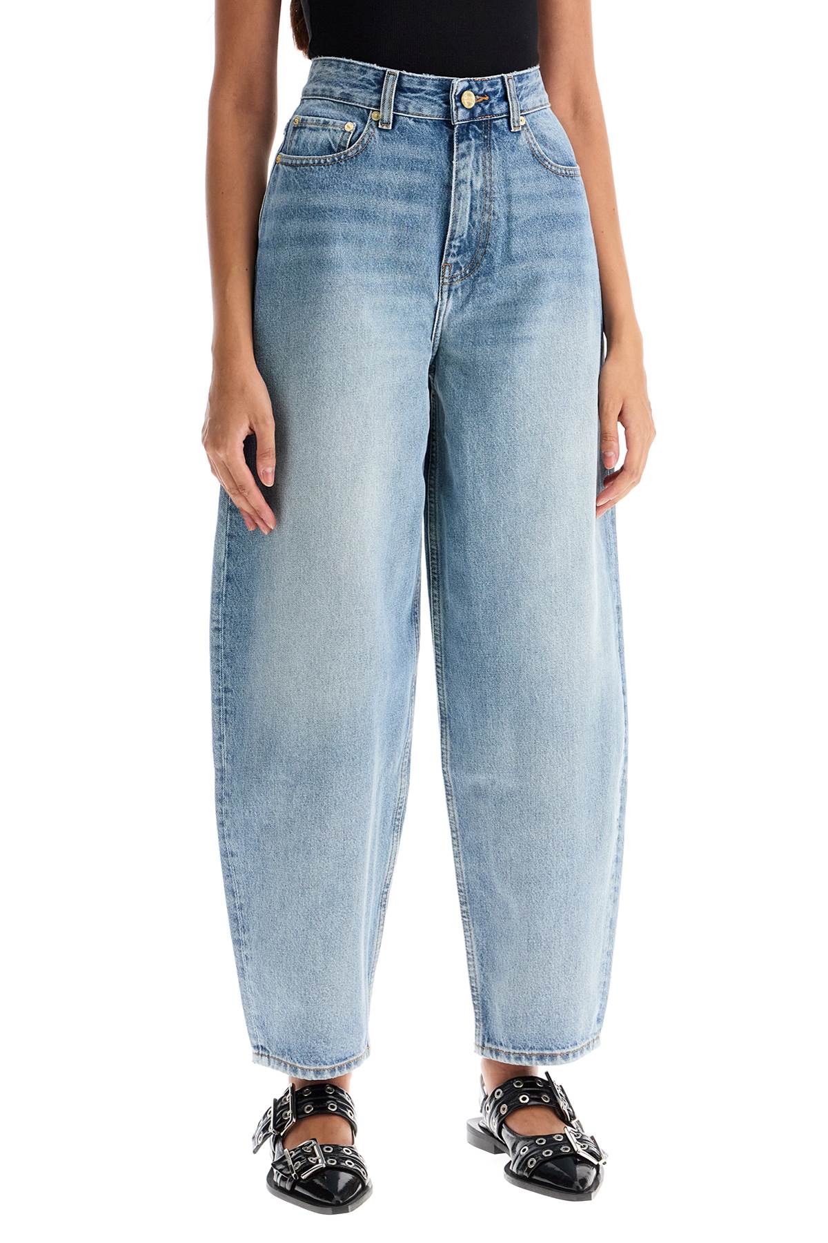 Ganni organic denim tapered jeans