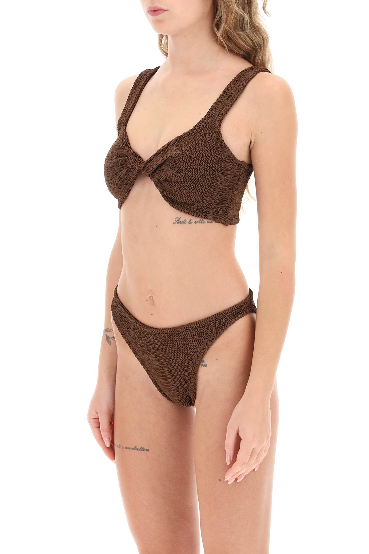 Hunza G. juno metallic-effect bikini set