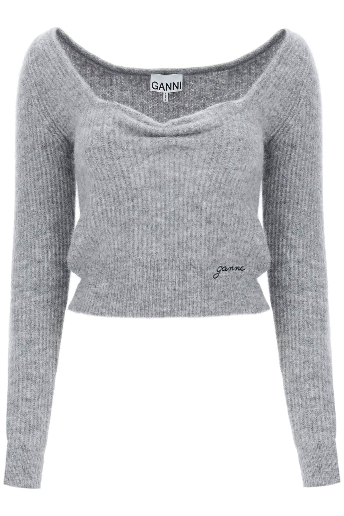 Ganni sweater with sweetheart neckline