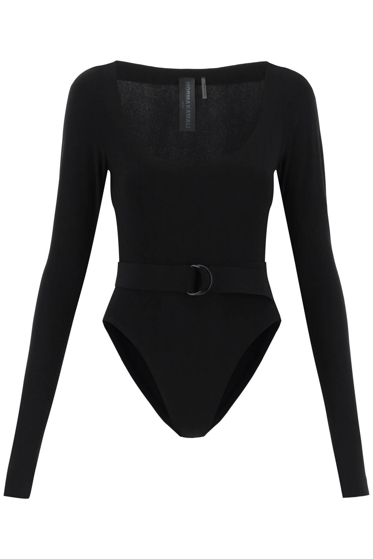 Norma Kamali belted long-sleeved bodysuit