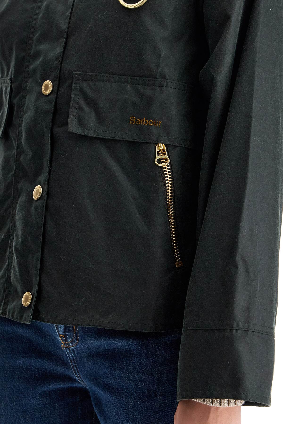 Barbour a-line cotton waxed jacket