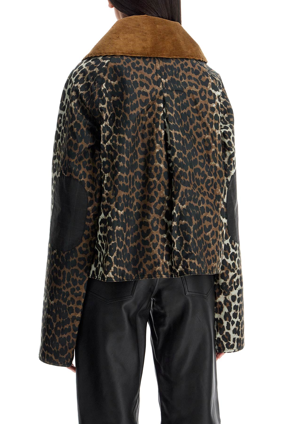 Barbour x Ganni animal print waxed cotton jacket