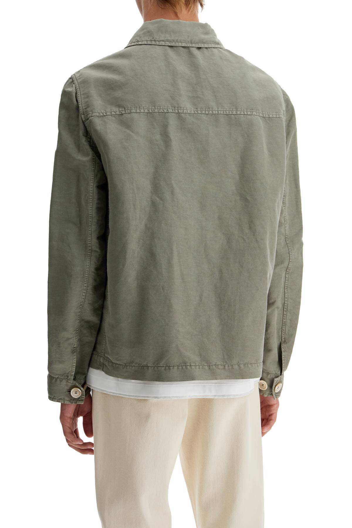 Brunello Cucinelli linen and cotton gabardine overshirt