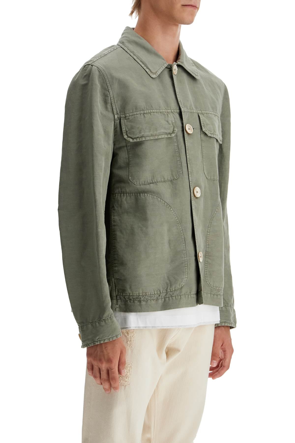 Brunello Cucinelli linen and cotton gabardine overshirt