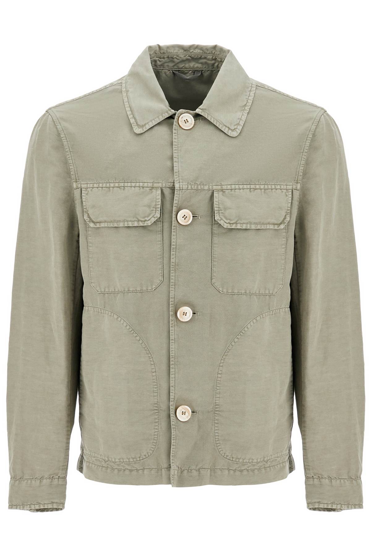 Brunello Cucinelli linen and cotton gabardine overshirt