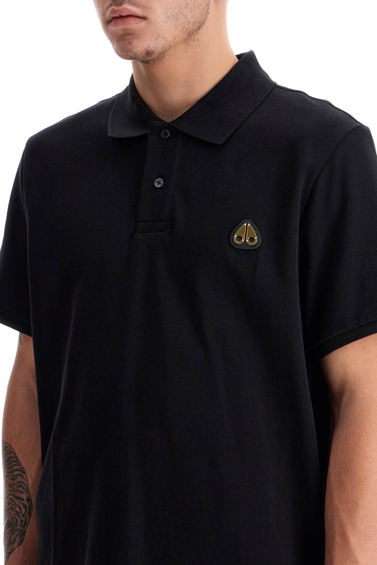 Moose Knuckles everett polo with golden logo