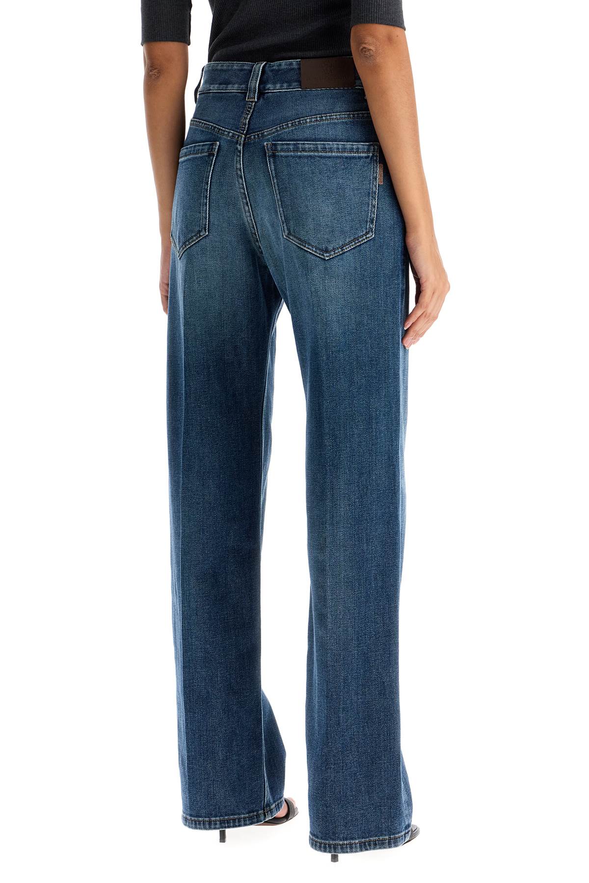 Brunello Cucinelli loose shiny tab jeans with